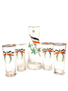 Vintage French Hand-painted Tricolour Cocktail Set