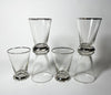 Six Vintage Art Deco Chromed Cocktail Glasses