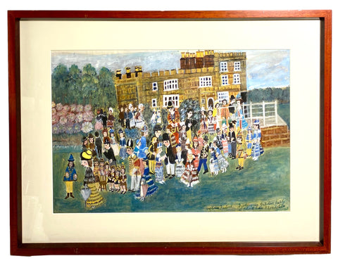 Gouache On Paper of an English Garden Party