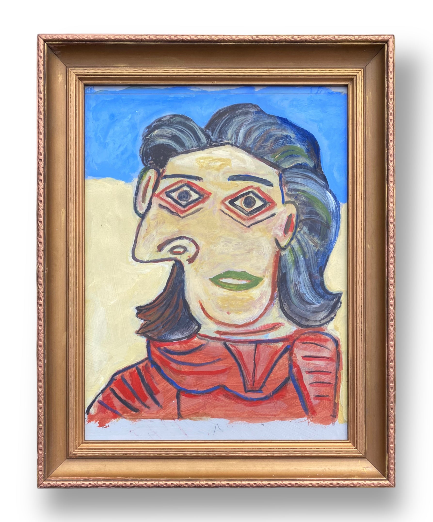 Vintage Framed Cubist Painting