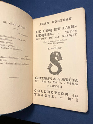 Jean Cocteau Le Coq et L’Arlequin Pablo Picasso
