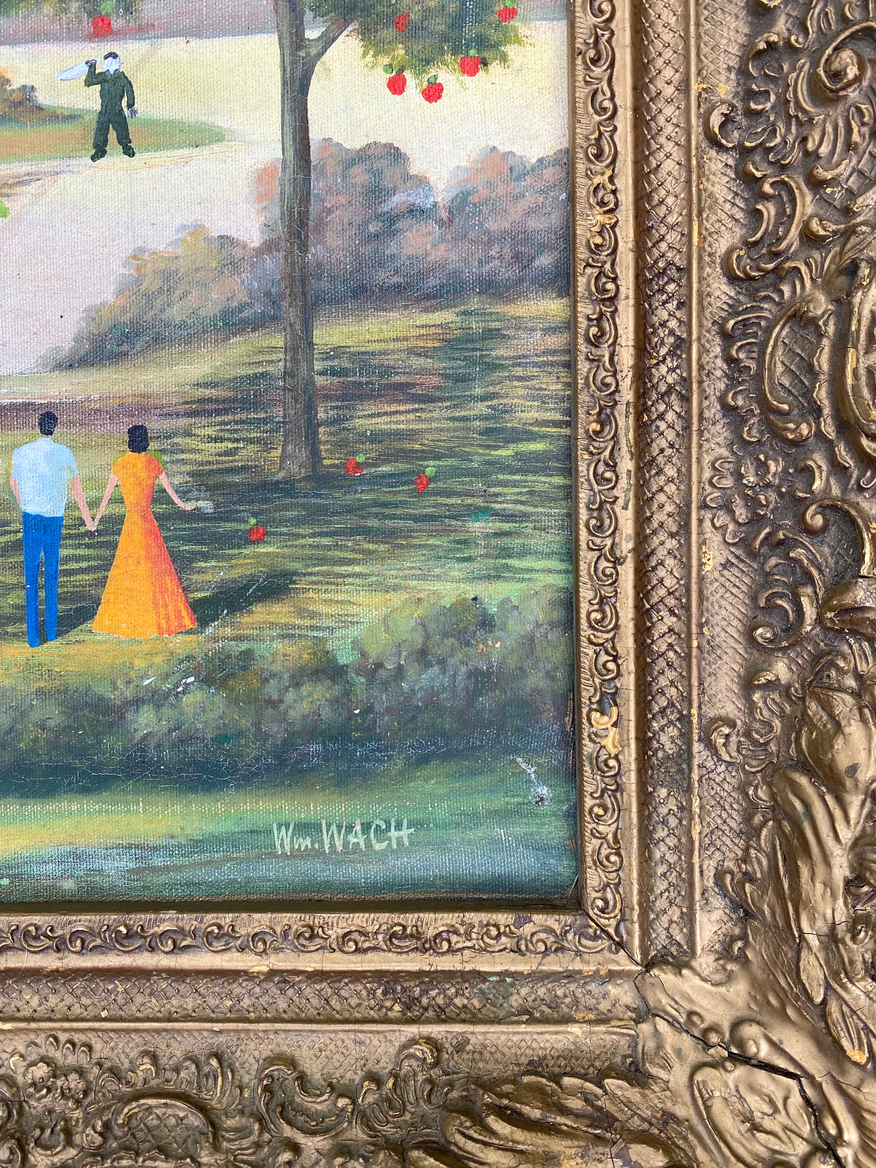Peaceful Valley Oil Painting in Giltwood Frame