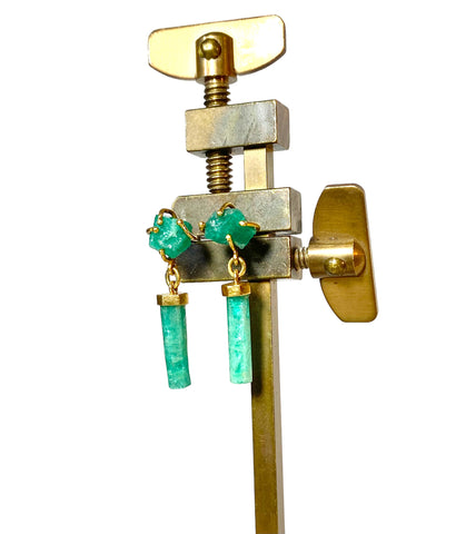 Terminated Emerald and 18K Earrings