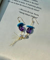 Japanese Kinshi Earrings with Turquoise, Alexandrite, and Pearl
