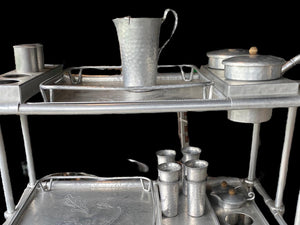 Russel Wright Aluminum Bar Cart Circa 1940