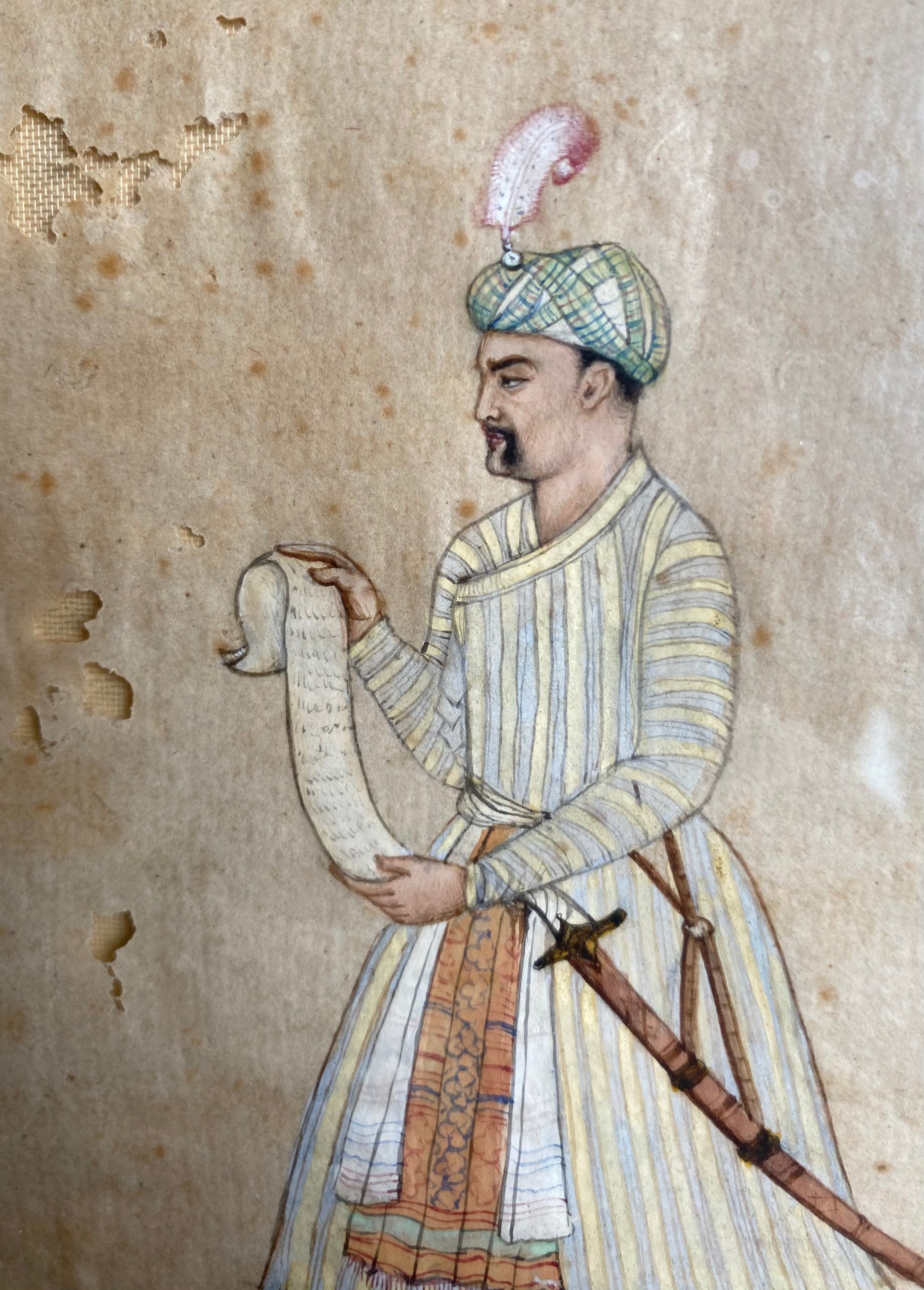 An Antique Mughal Portrait of Shaikh Farid Murtaza Khan