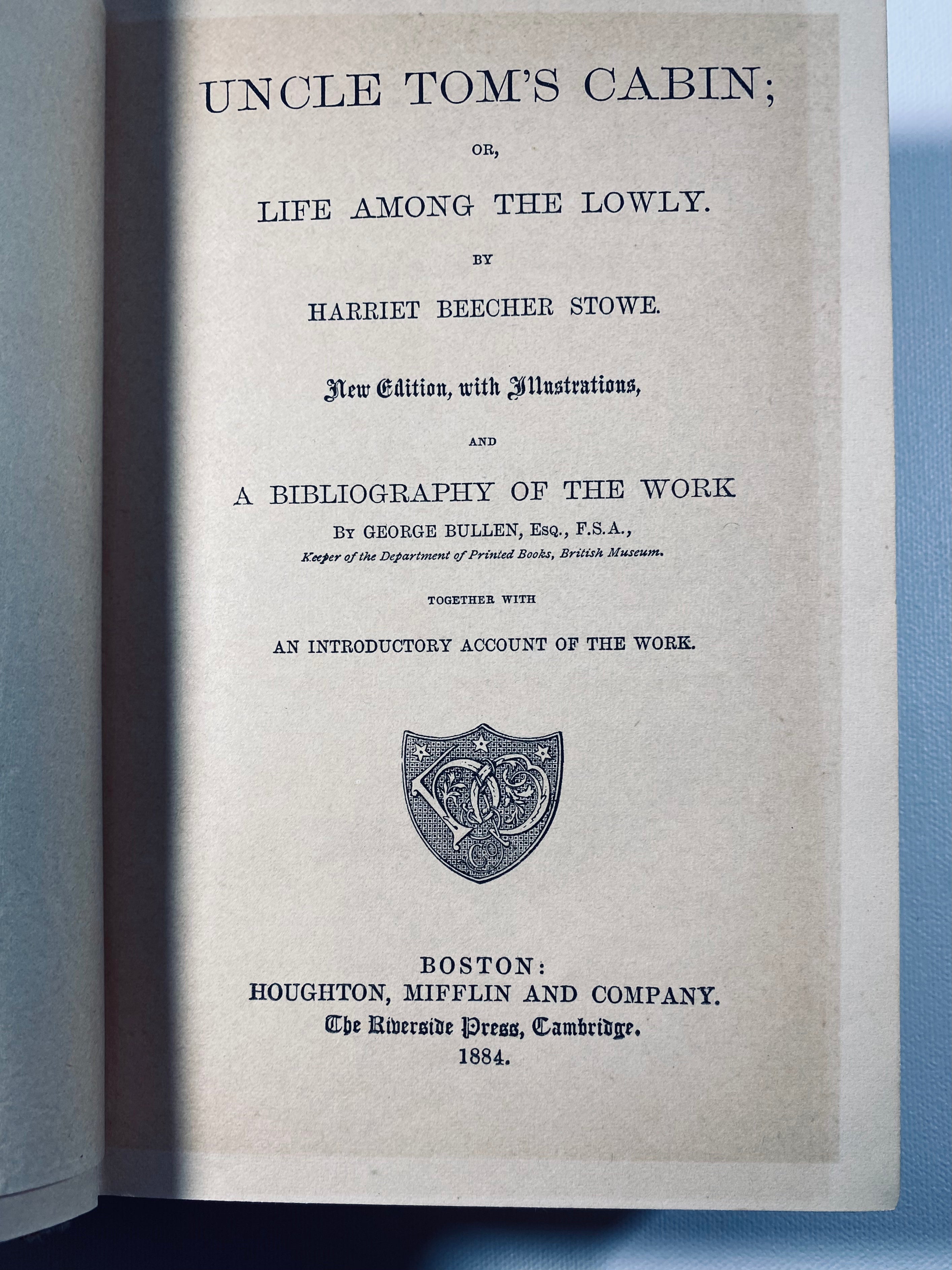 Uncle Tom’s Cabin; or, Life Among The Lowly Harriet Beecher Stowe
