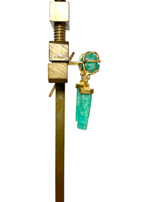 Terminated Emerald and 18K Earrings