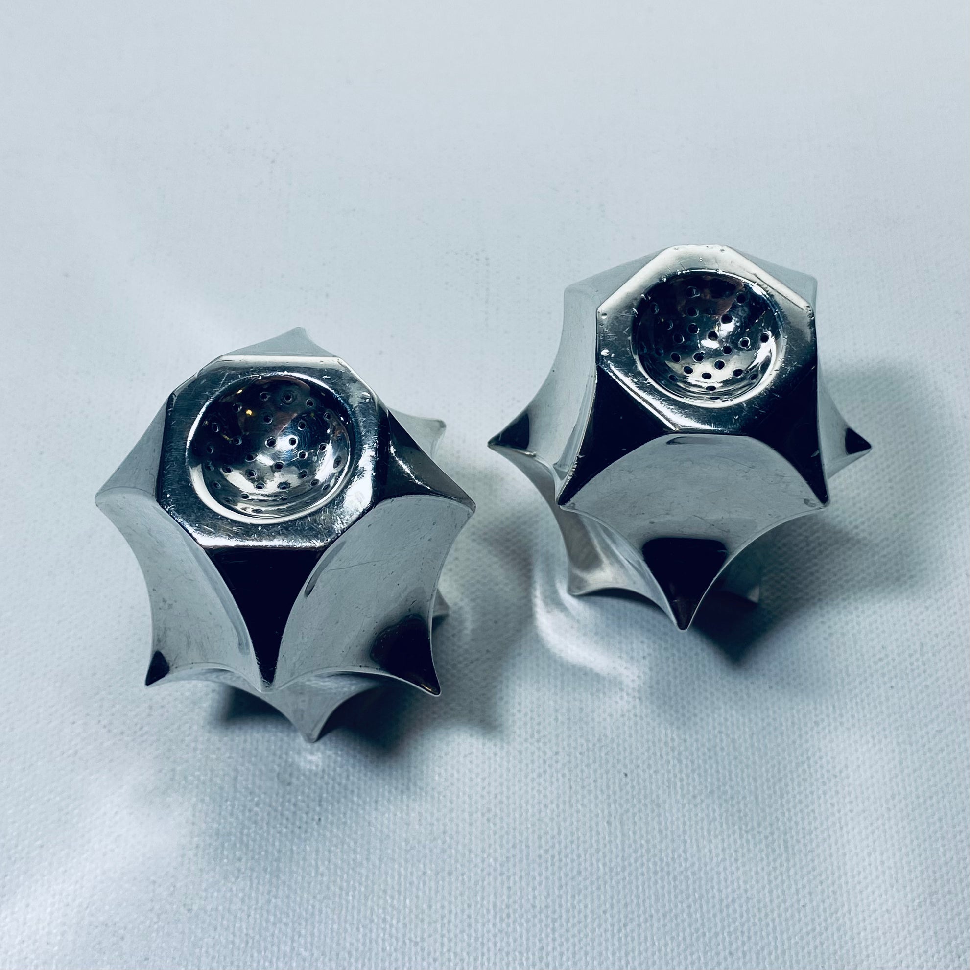 Antonio Pineda Modernist Sterling Salt & Pepper Set