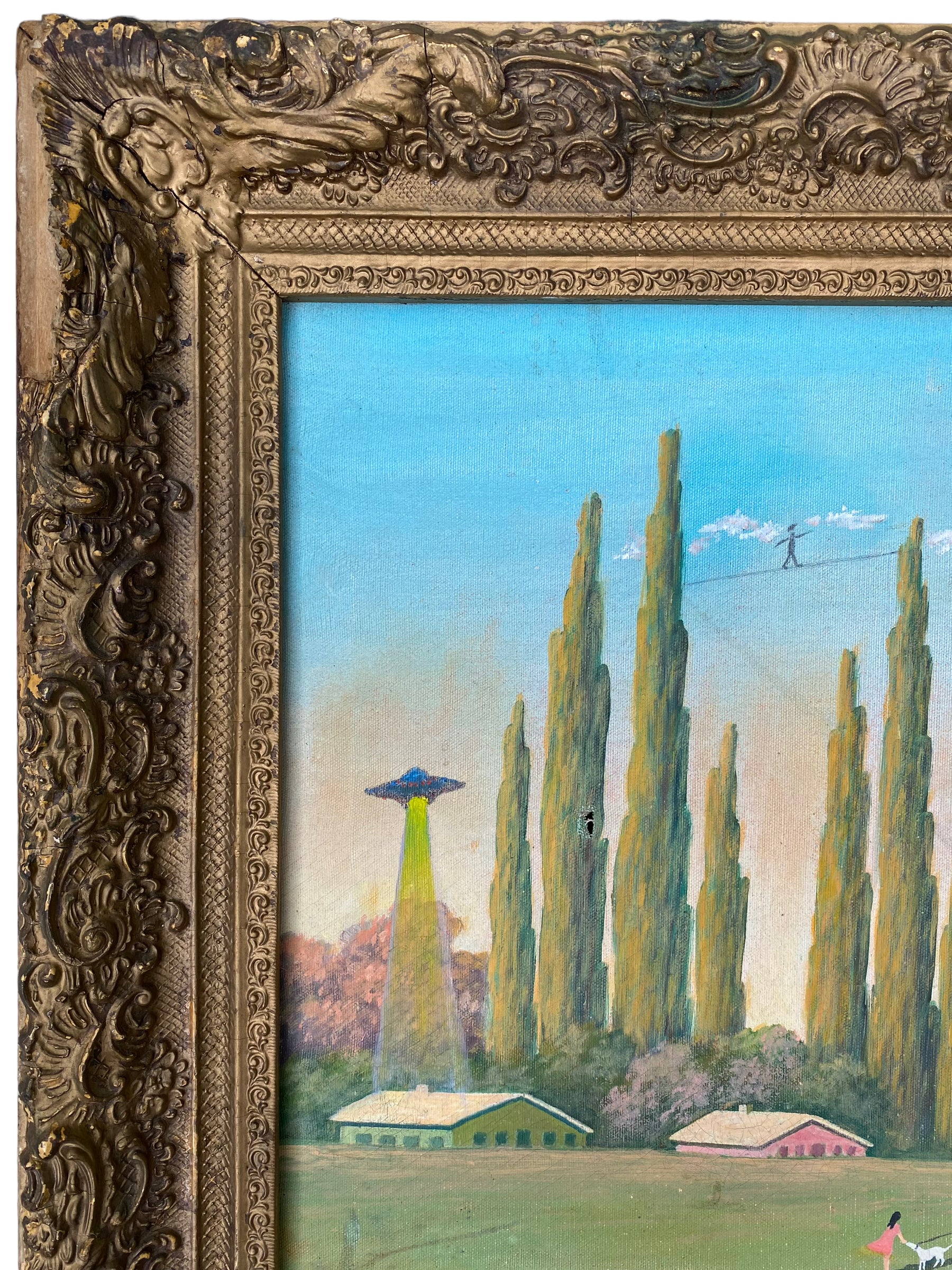 Peaceful Valley Oil Painting in Giltwood Frame