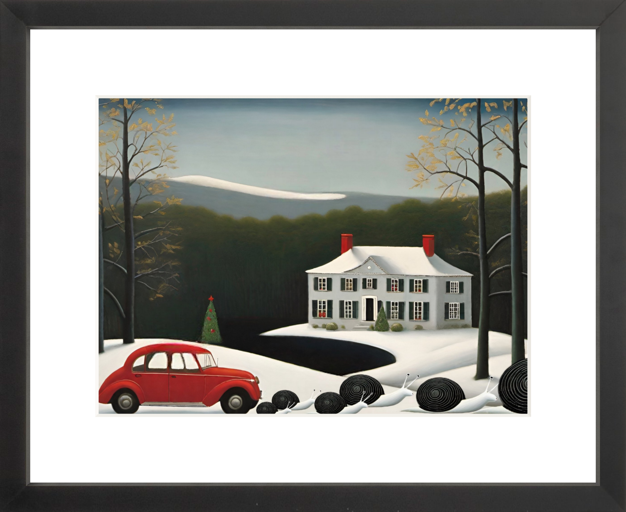 Tuxedo Park Print Shop Red Car