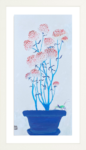 Tuxedo Park Print Shop Chrysanthemum in Blue Pot