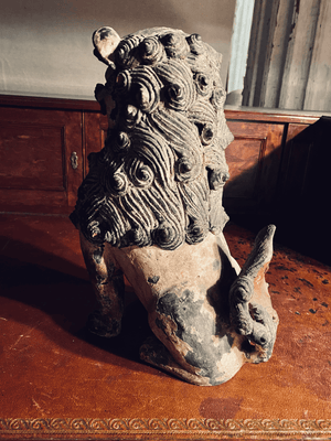 Japanese Polychrome Carved Wood Shishi Lion