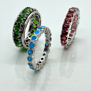 Natural Gemstone Eternity Bands - Tuxedo Park Junk Shop