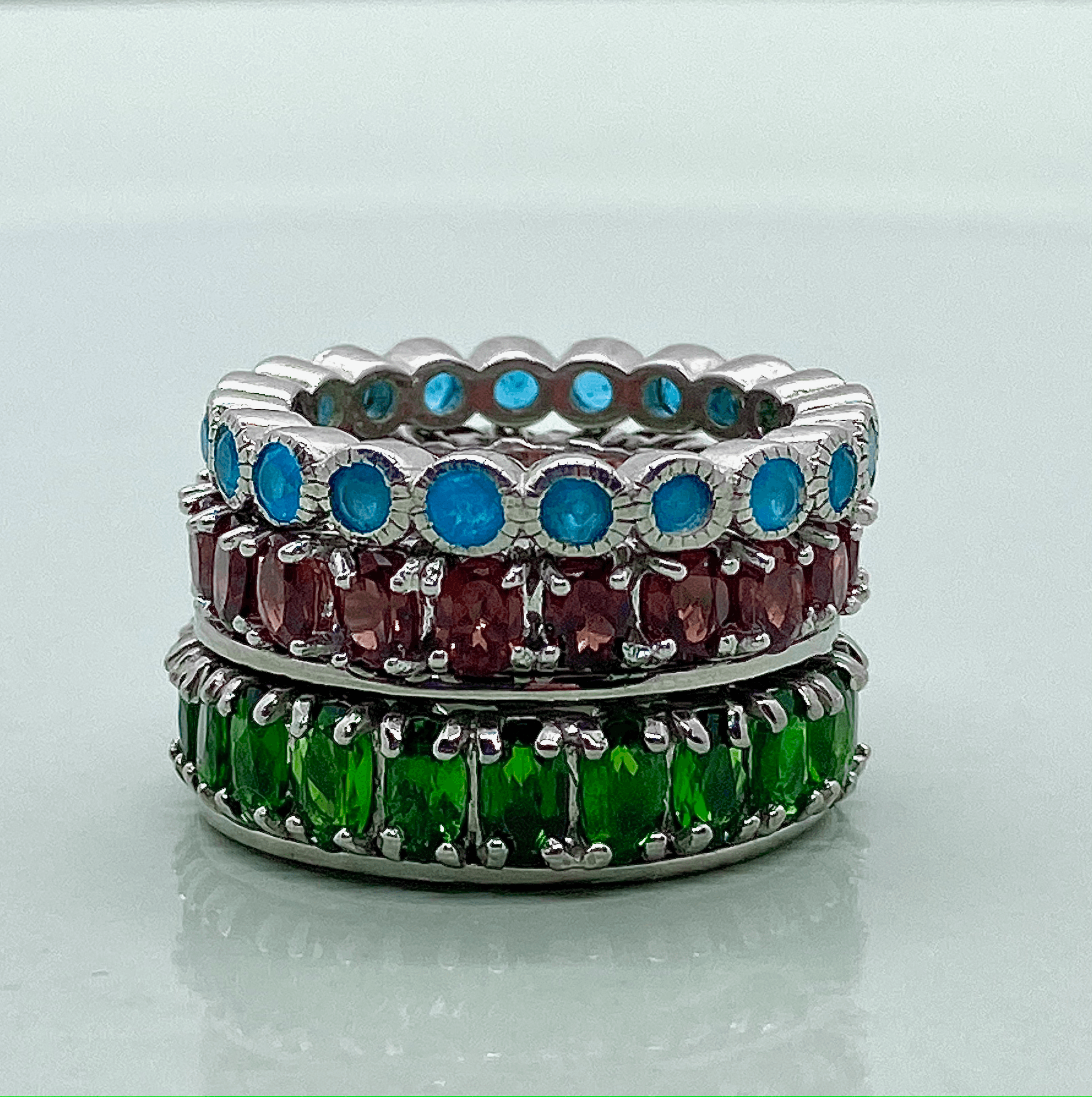 Natural Gemstone Eternity Bands - Tuxedo Park Junk Shop