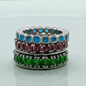 Natural Gemstone Eternity Bands - Tuxedo Park Junk Shop