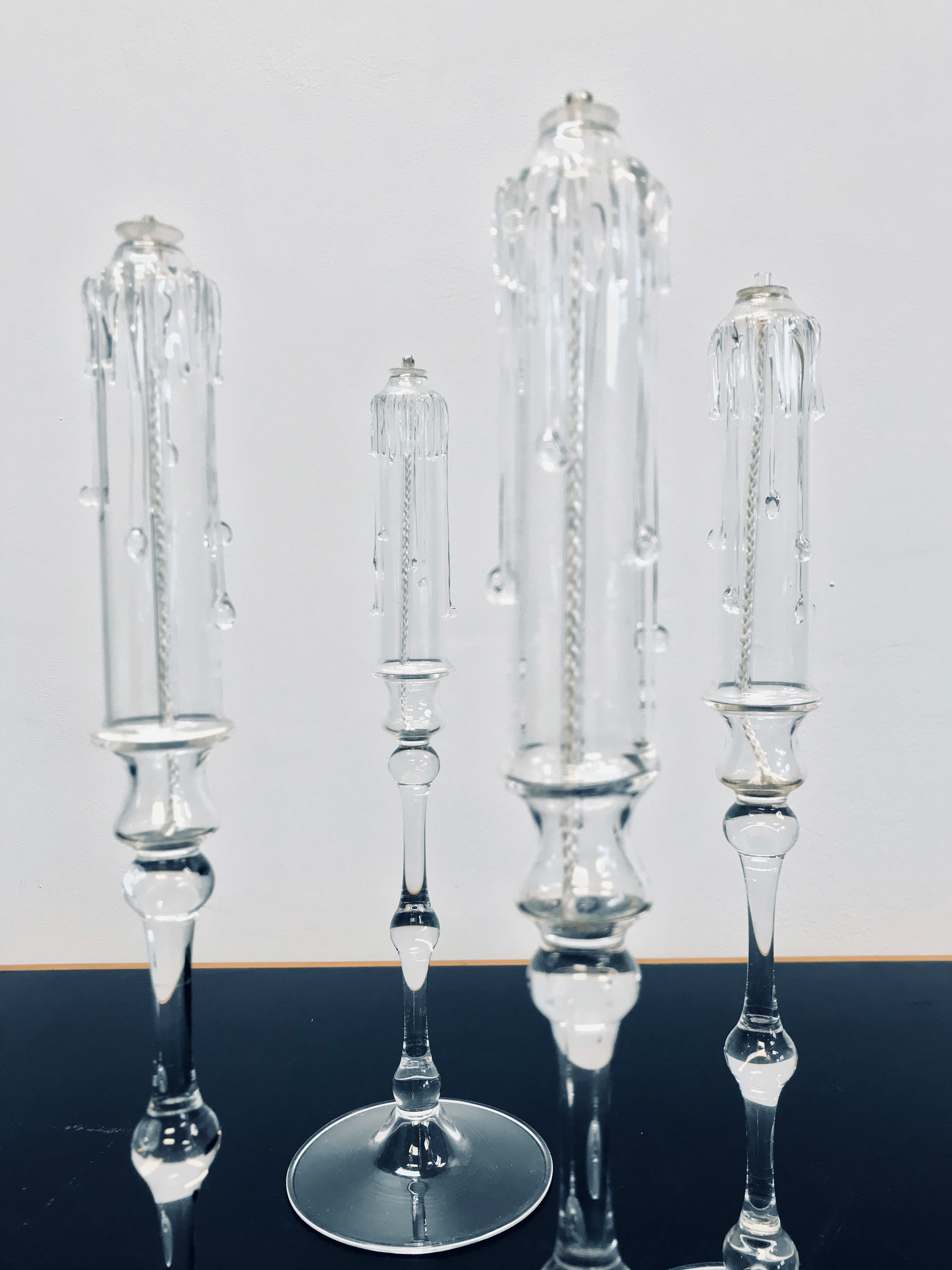 Hand-blown Glass Candle Oil Lights - Tuxedo Park Junk Shop