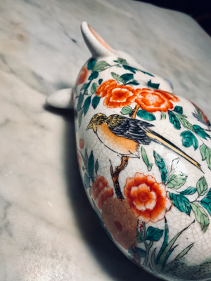 Porcelain Hand Painted Pig in Repose