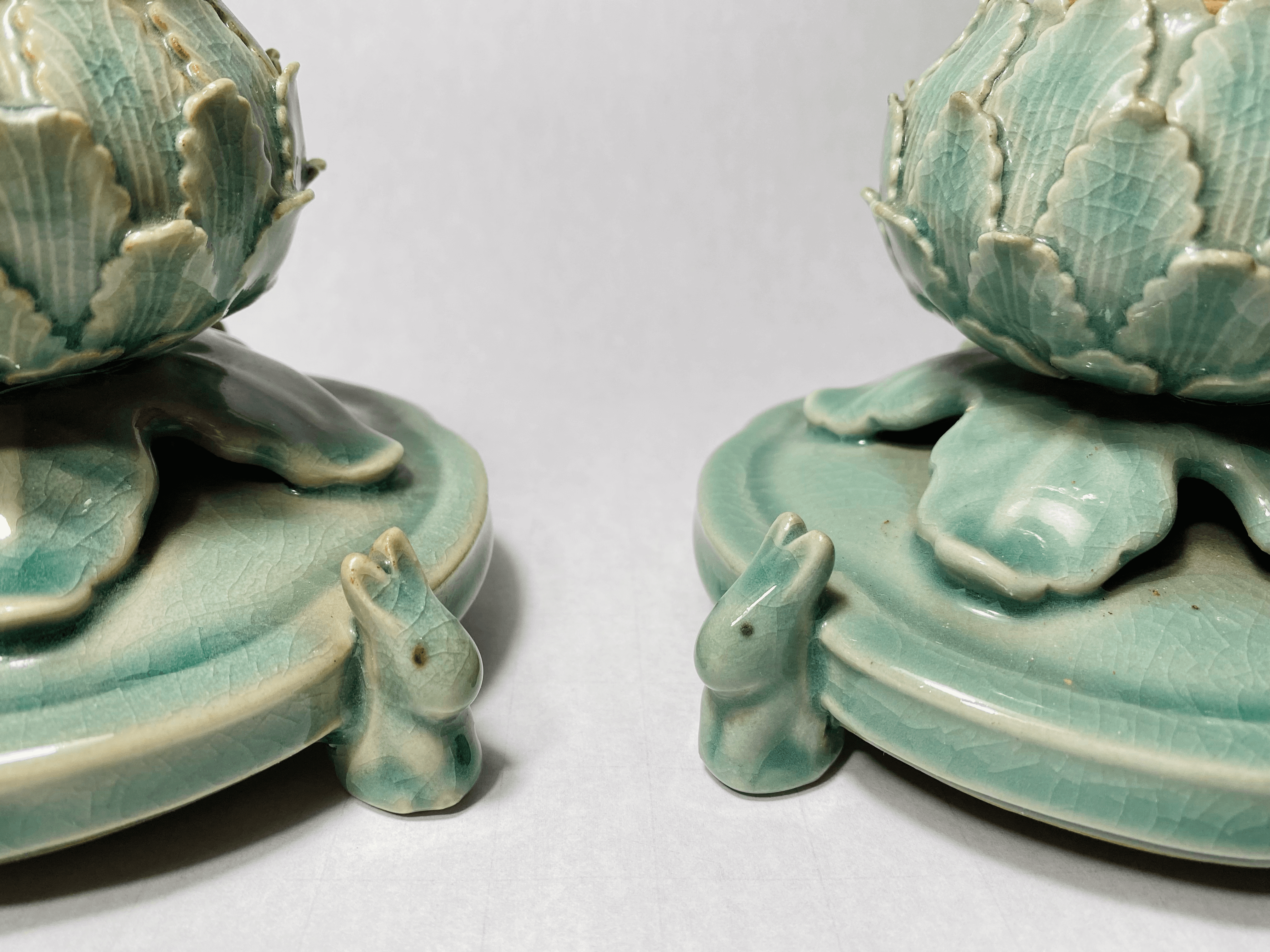 Antique Korean Celadon Reticulated Censers
