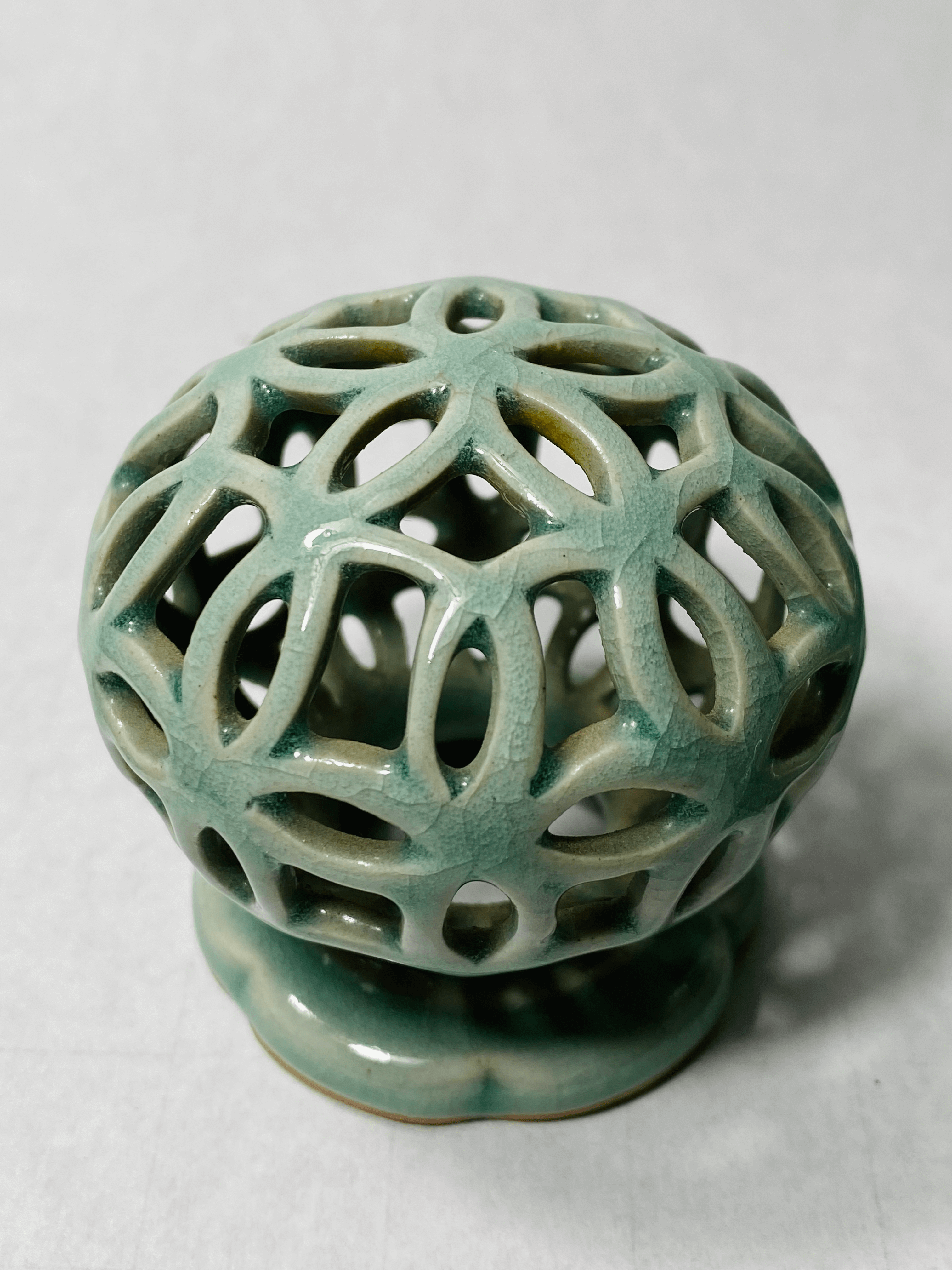 Antique Korean Celadon Reticulated Censers