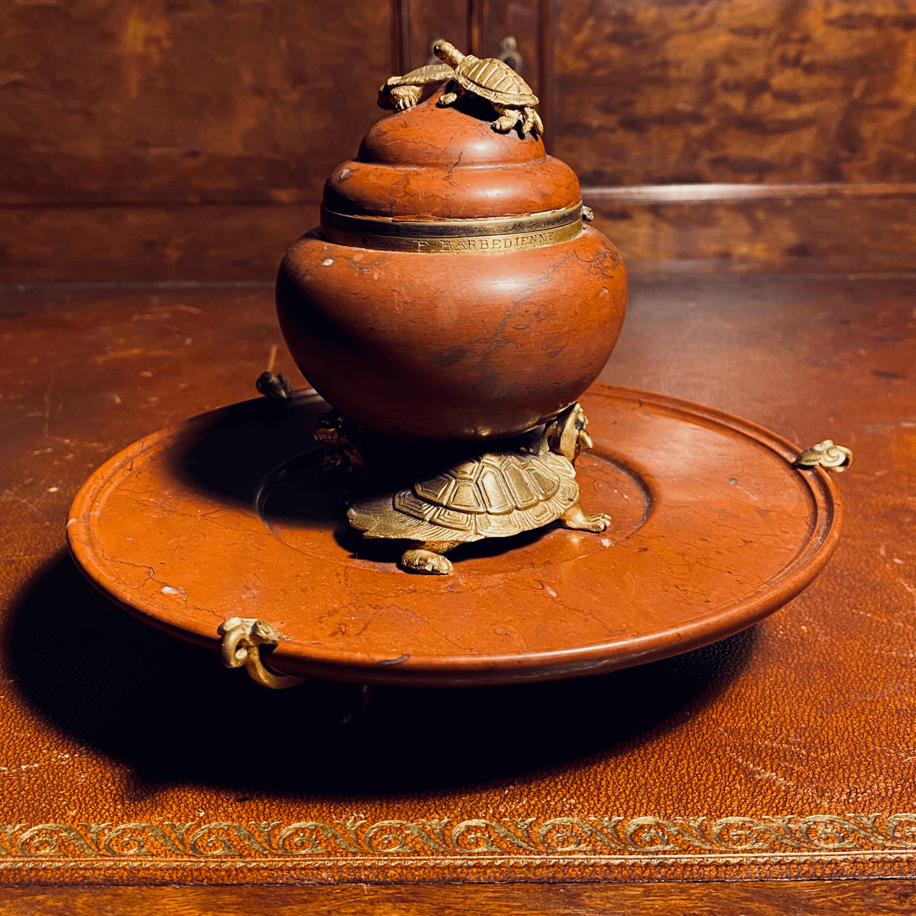Napoleon III Marble Ormolu Mounted Inkwell