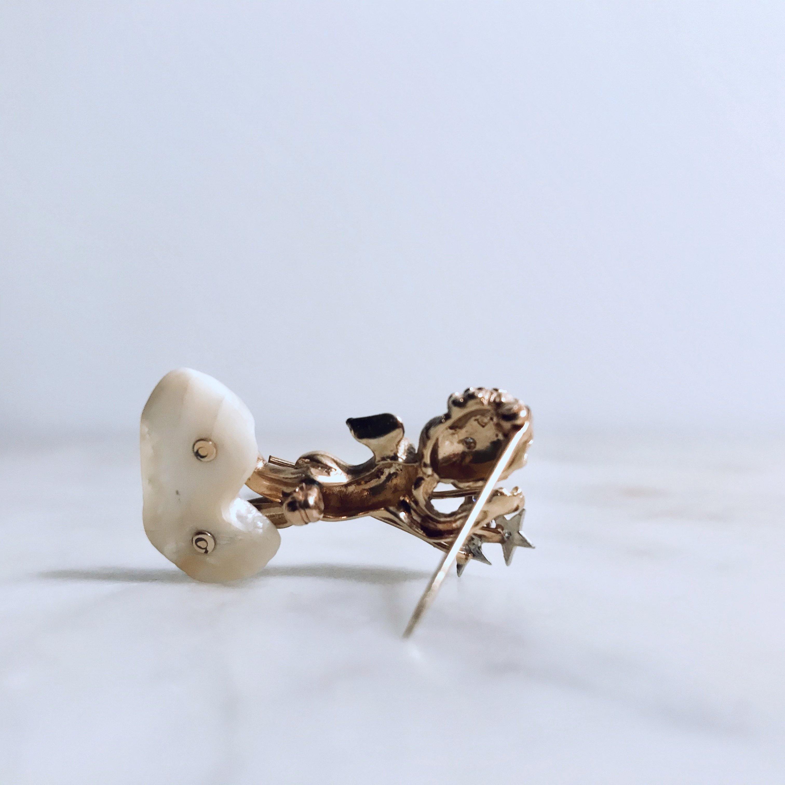 14K Gold Cupid with Diamonds - Tuxedo Park Junk Shop
