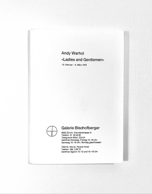 Andy Warhol ‘Ladies and Gentlemen’ Gallery Announcement Zurich 1976