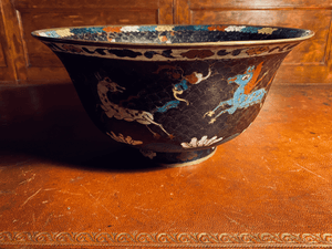 Chinese Horses of Mu Wang Fang Ming Cloisonné  Bowl