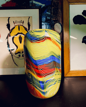 Italian Marbled Glass Vase - Tuxedo Park Junk Shop