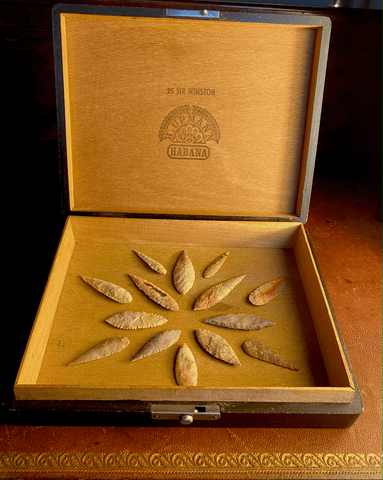 Boxed Collection of Neolithic African Spearheads - Tuxedo Park Junk Shop