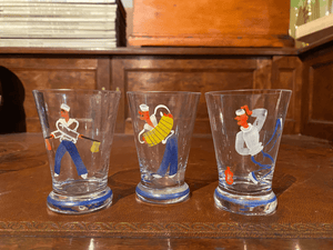 Eight Vintage Sailor Cocktail Glasses