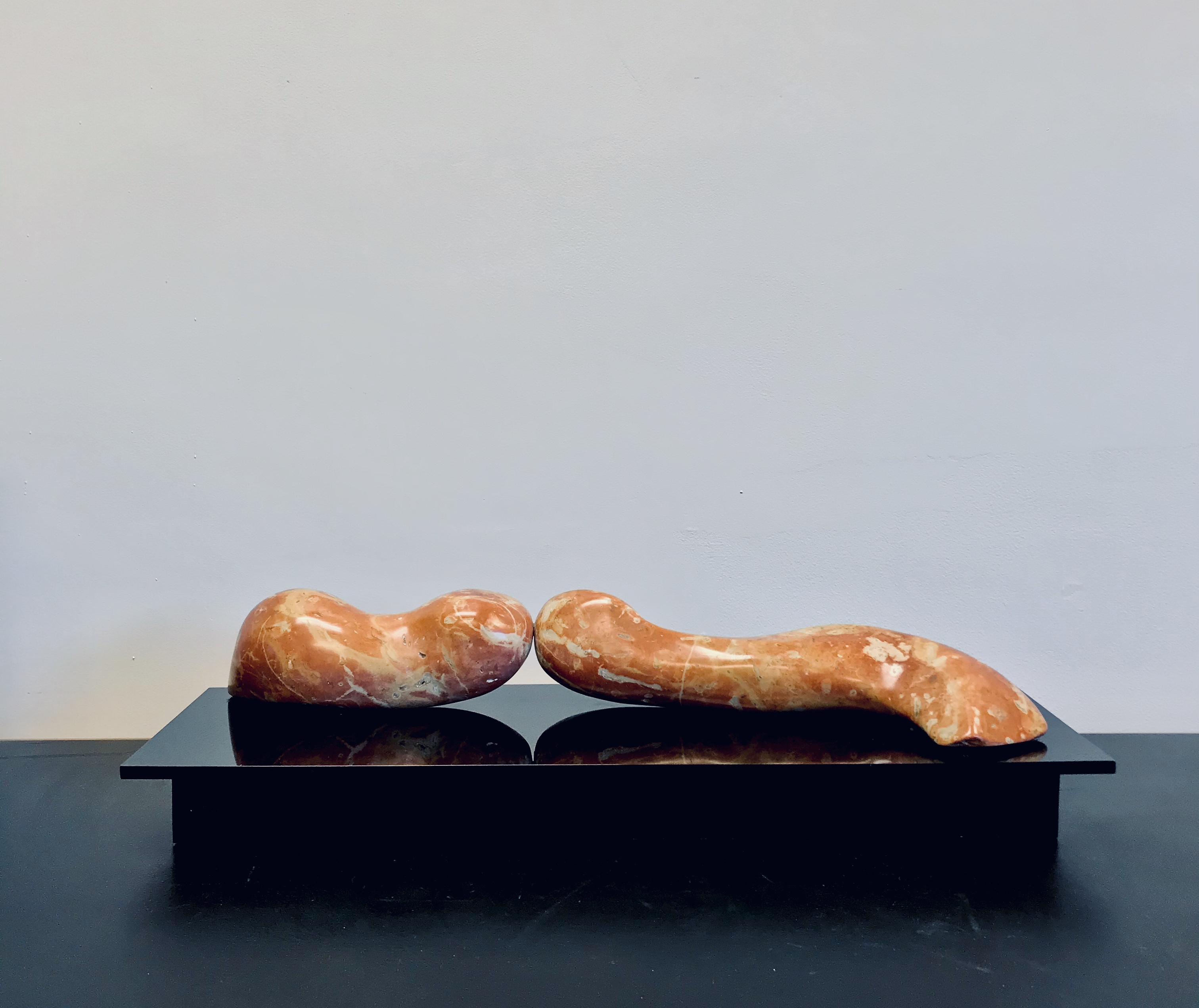 Jeanne Wolf Untitled Sculpture in Orange Marble
