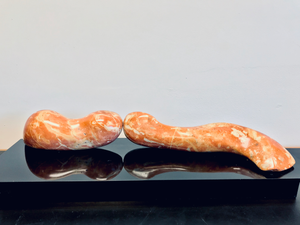 Jeanne Wolf Untitled Sculpture in Orange Marble