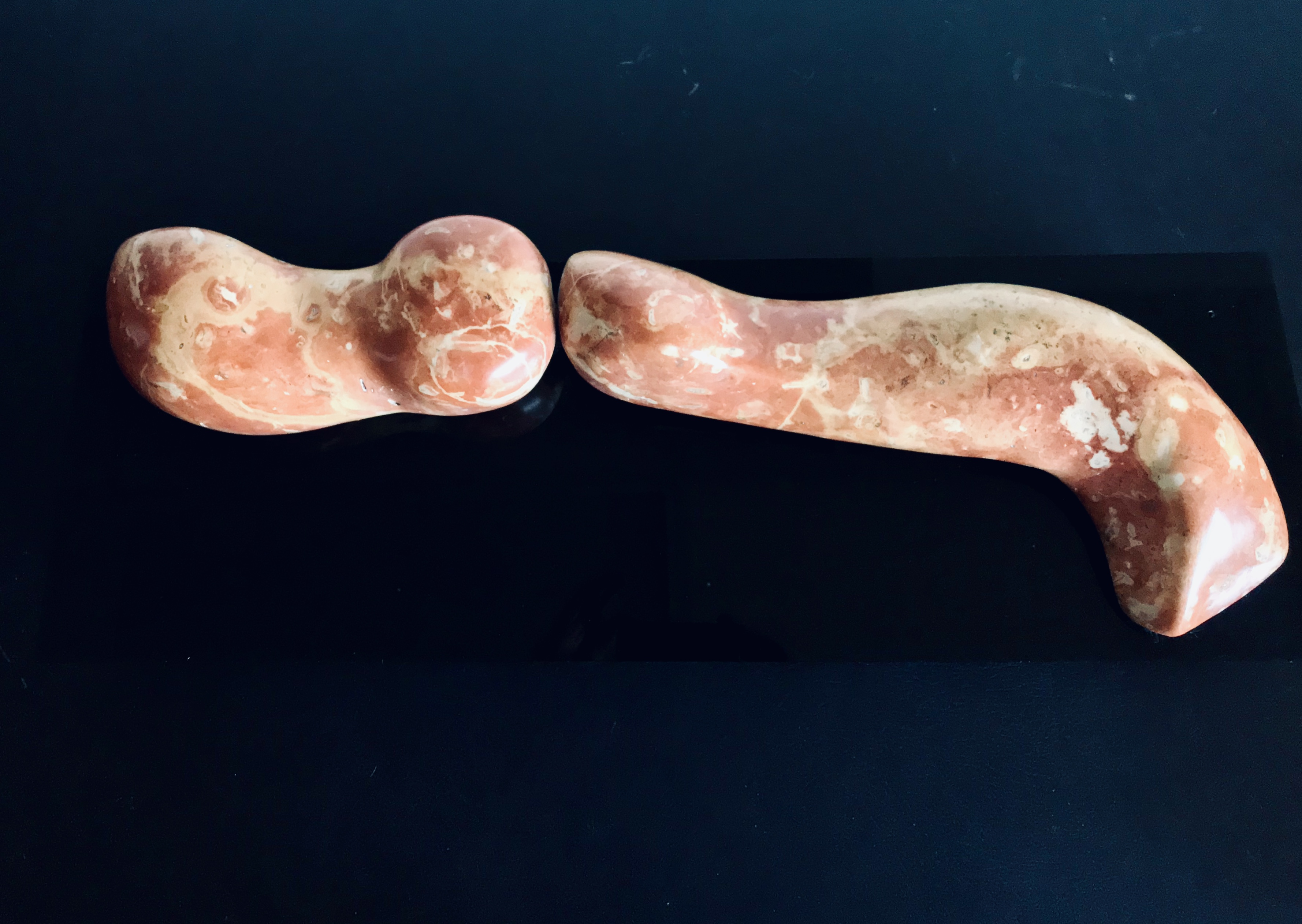 Jeanne Wolf Untitled Sculpture in Orange Marble
