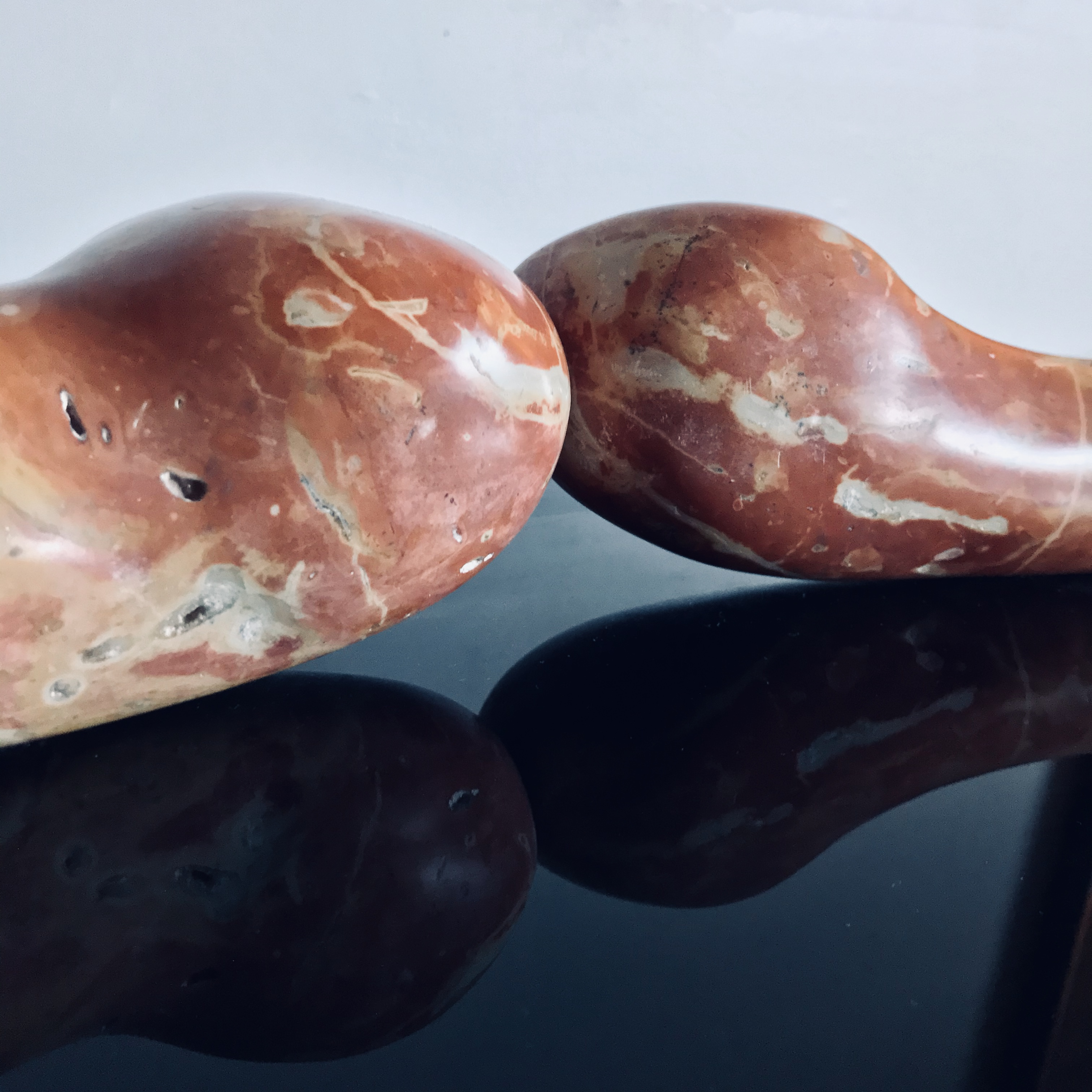 Jeanne Wolf Untitled Sculpture in Orange Marble