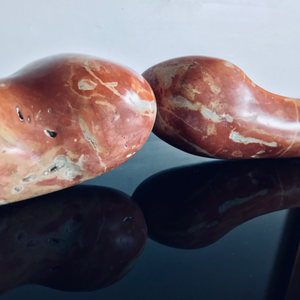 Jeanne Wolf Untitled Sculpture in Orange Marble