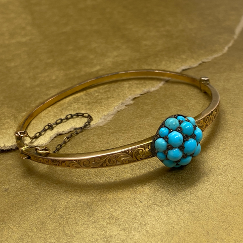 Victorian Domed Turquoise Bracelet