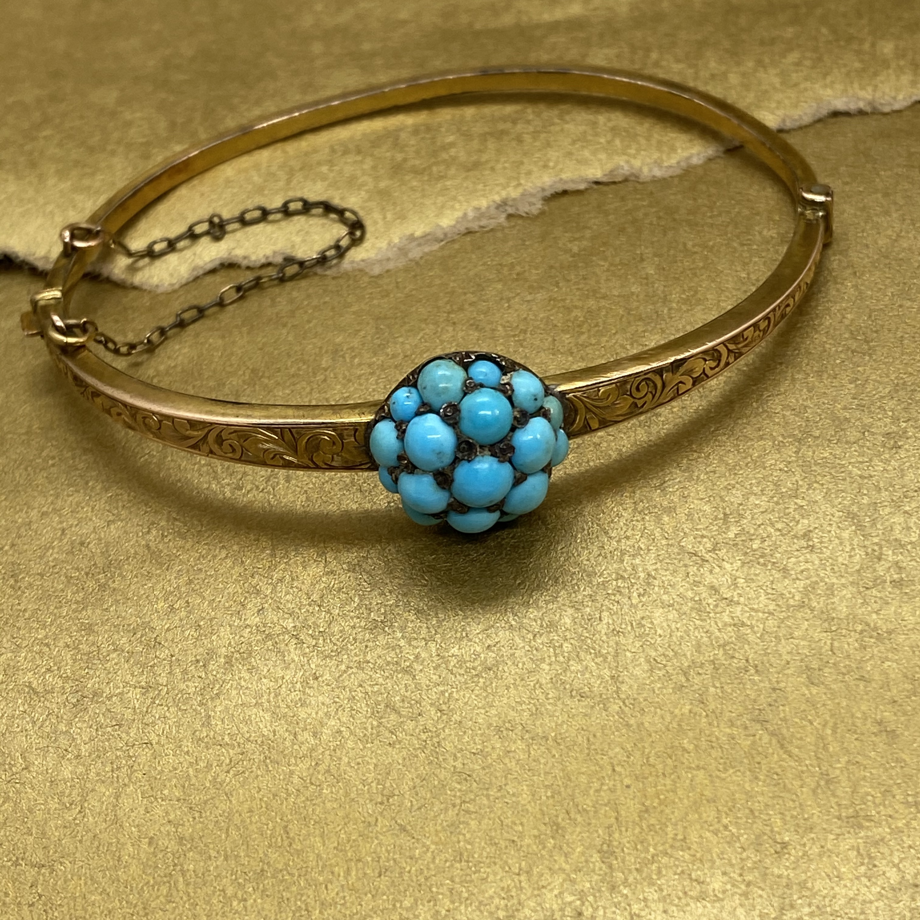 Victorian Domed Turquoise Bracelet