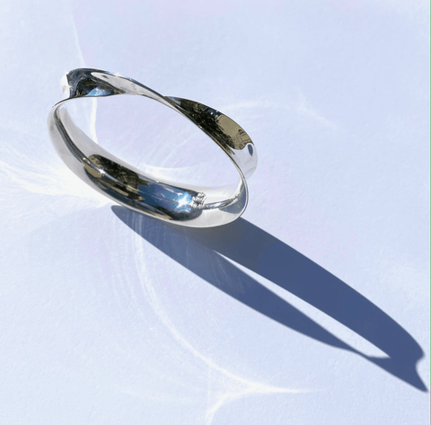 Sterling Silver Ellipse Bangle - Tuxedo Park Junk Shop