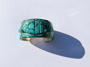 Art Deco Turquoise Cuff by DJ Stewart - Tuxedo Park Junk Shop