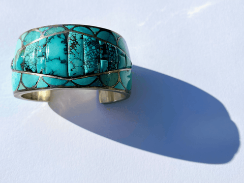 Art Deco Turquoise Cuff by DJ Stewart - Tuxedo Park Junk Shop