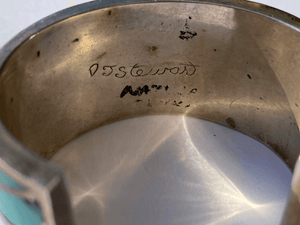 Art Deco Turquoise Cuff by DJ Stewart - Tuxedo Park Junk Shop