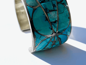Art Deco Turquoise Cuff by DJ Stewart - Tuxedo Park Junk Shop