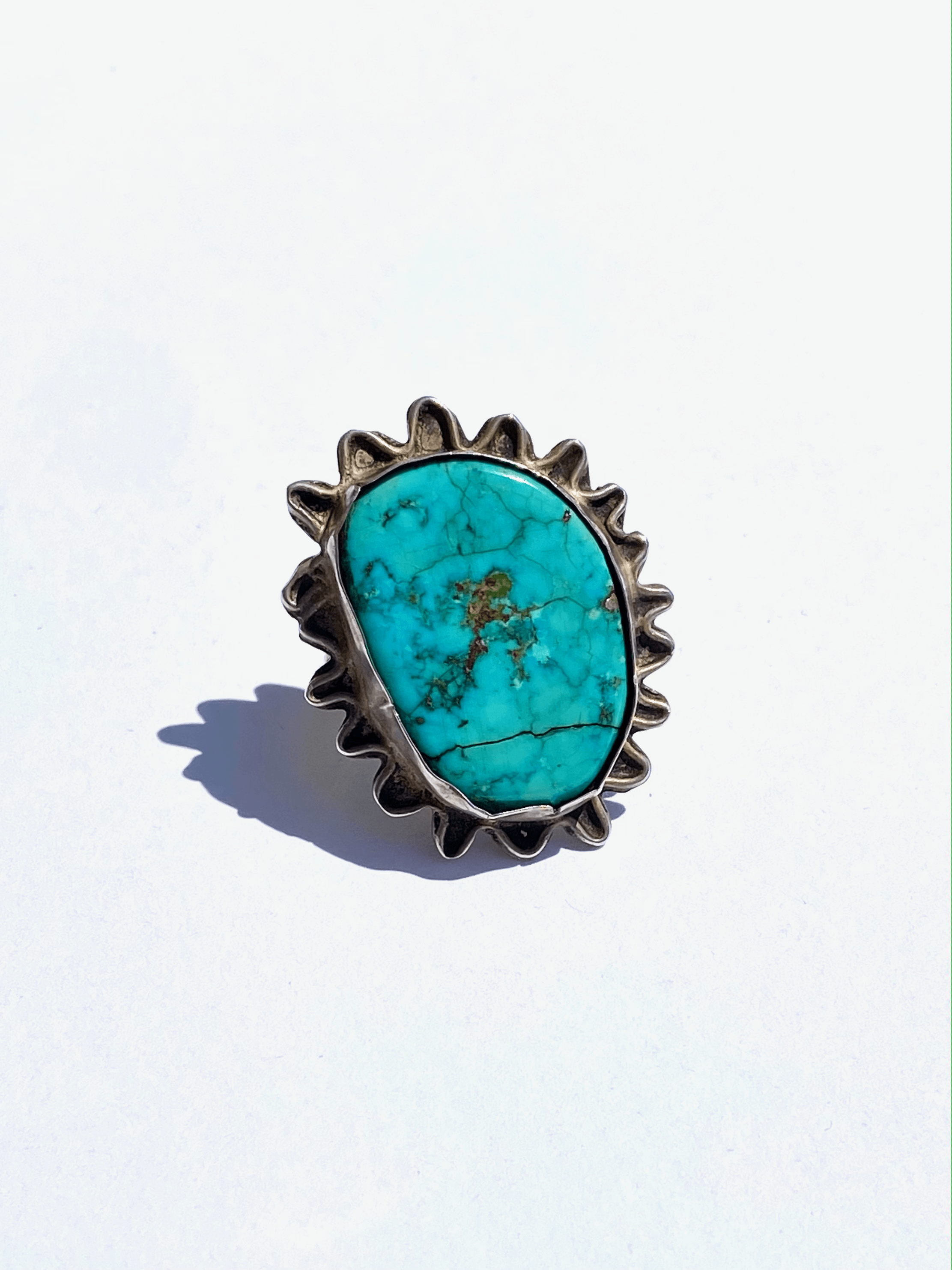 Old Pawn Sleeping Beauty Turquoise Ring - Tuxedo Park Junk Shop