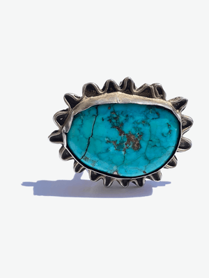 Old Pawn Sleeping Beauty Turquoise Ring - Tuxedo Park Junk Shop
