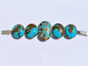 Kingman Turquoise Cabochon Bracelet - Tuxedo Park Junk Shop