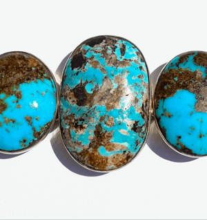 Kingman Turquoise Cabochon Bracelet - Tuxedo Park Junk Shop