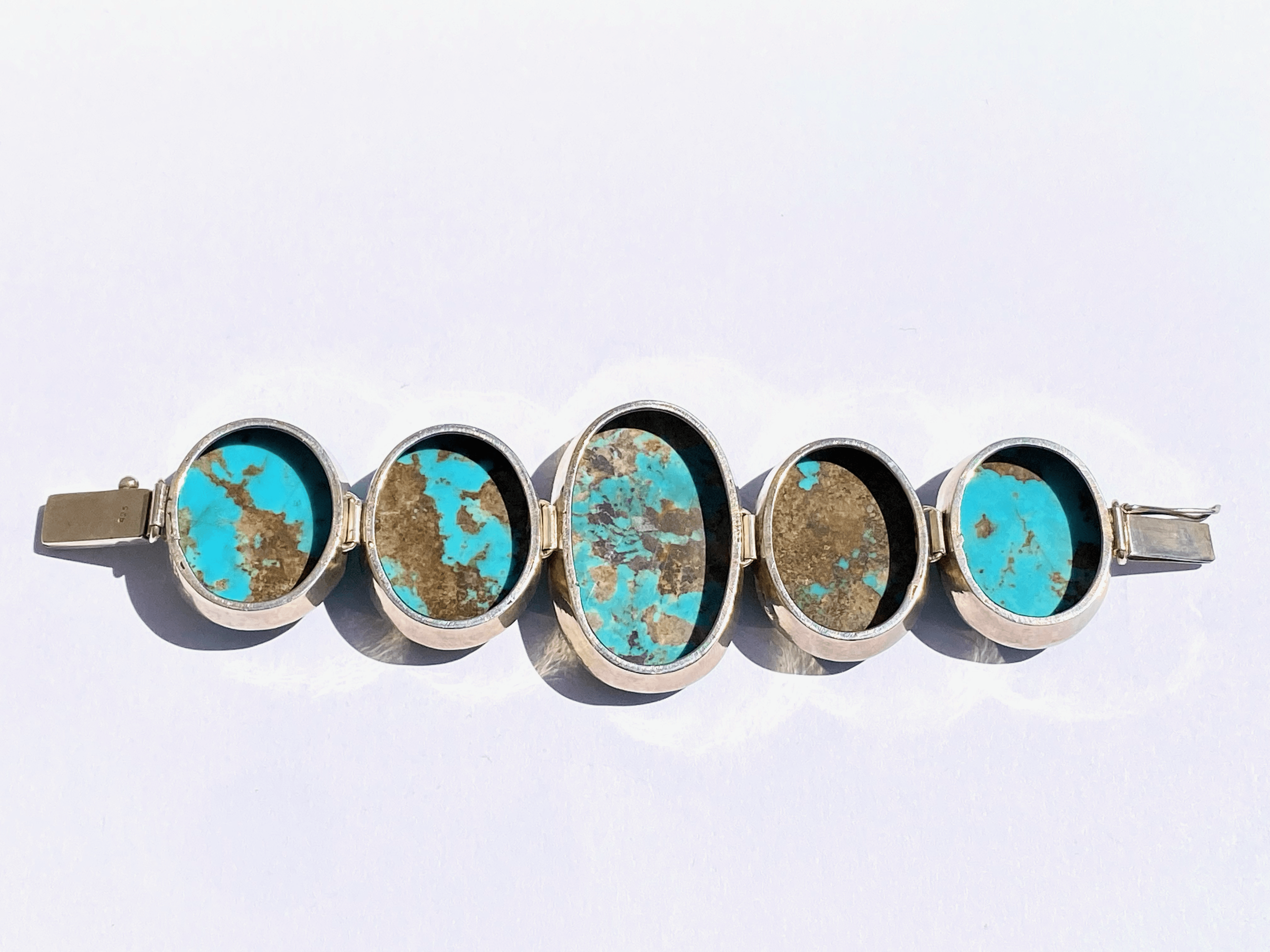 Kingman Turquoise Cabochon Bracelet - Tuxedo Park Junk Shop