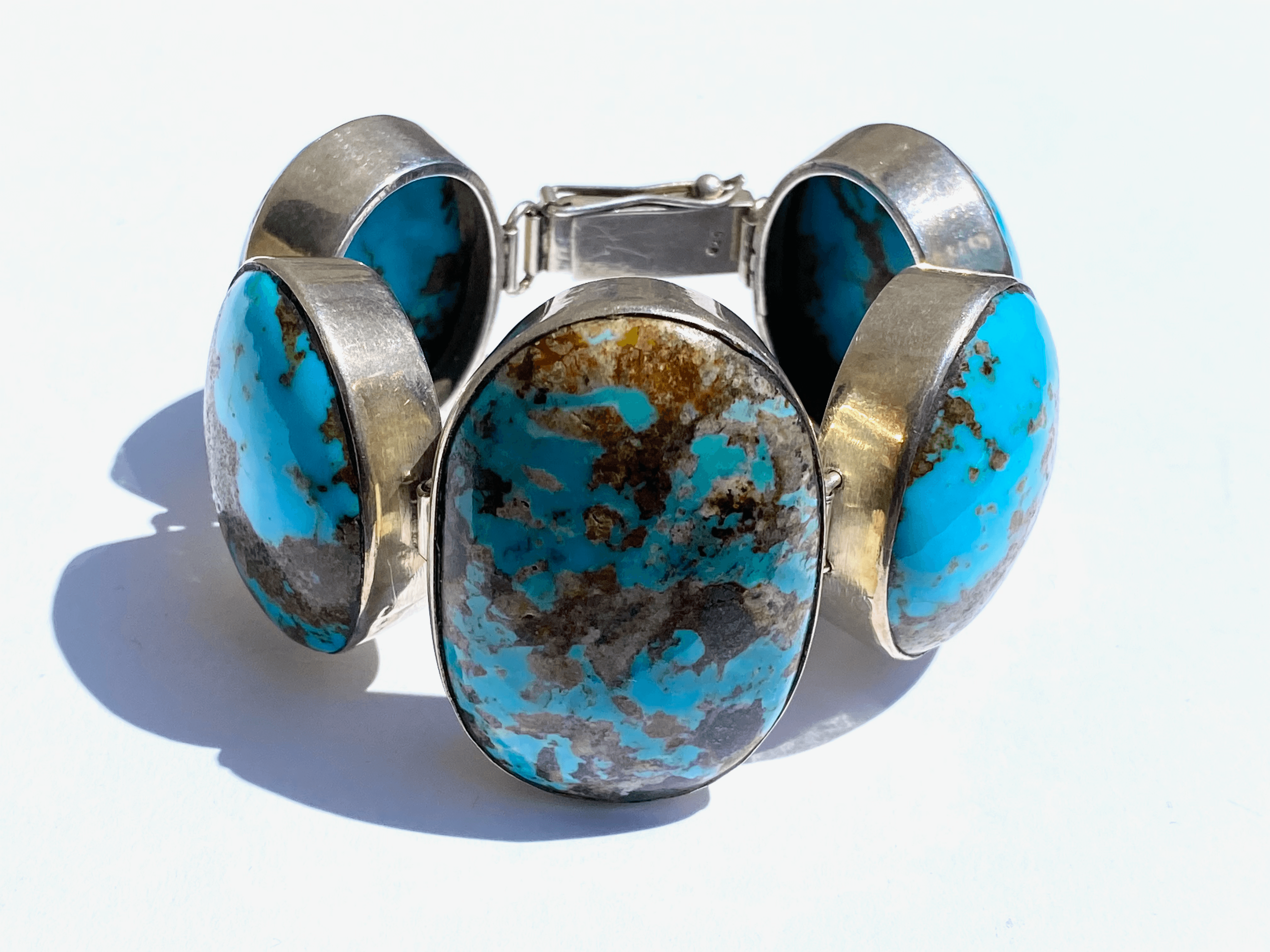 Kingman Turquoise Cabochon Bracelet - Tuxedo Park Junk Shop