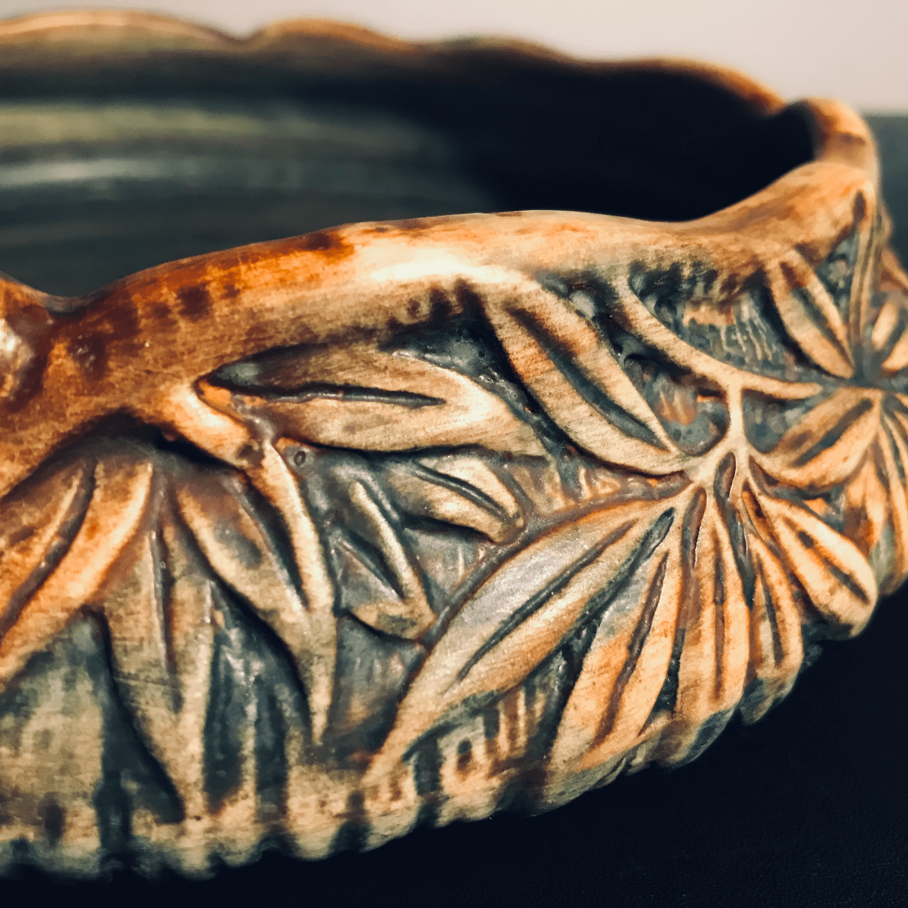 Faux Bois Weller Palm Bowl Circa 1920